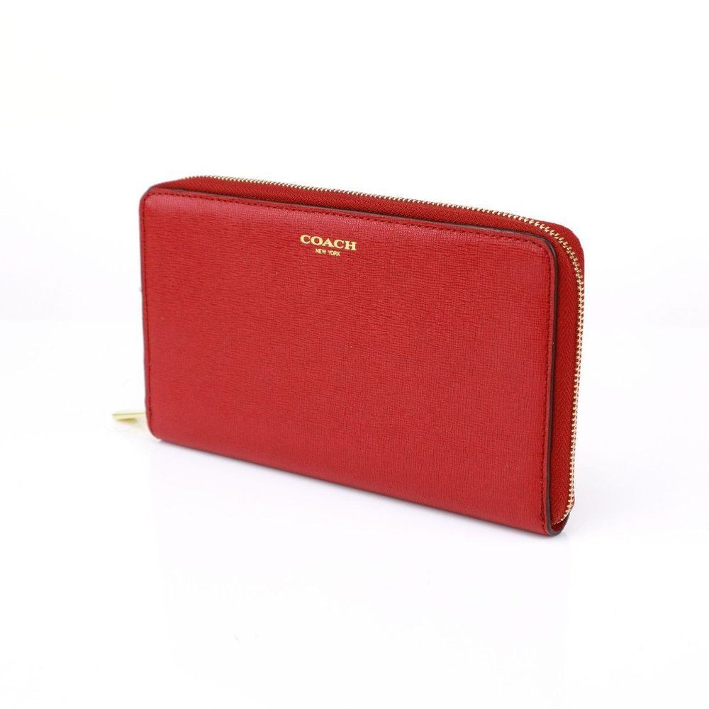 Coach Travel Large Saffiano Leather Wallet Organizer in Red